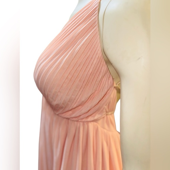 Missguided Plunging Neck Maxi Dress Peach Size 6 - Picture 13 of 16